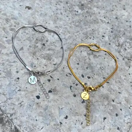 925 ayar gümüş çift aşk düğümü bileklik