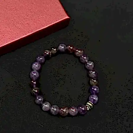 Ametist Doğal Taşlı Bileklik - El Yapımı ve 925 Ayar Gümüş Detaylı Model